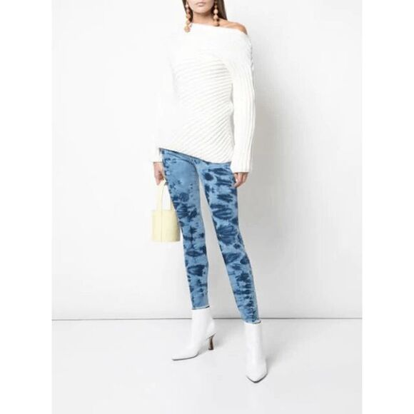 FRAME DENIM Le High Rise Skinny Raw Edge Jeans Denim Gaze size 30 - Picture 1 of 11